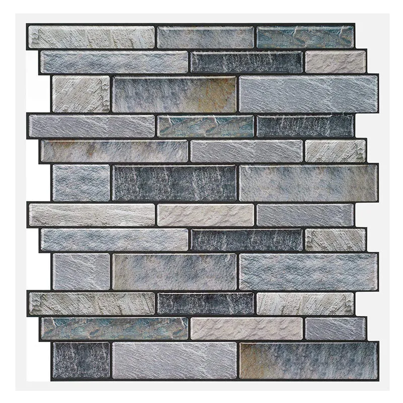 Azulejo cuadrado de mosaico resistente al agua para salpicaduras de cocina Gris Clearhalo