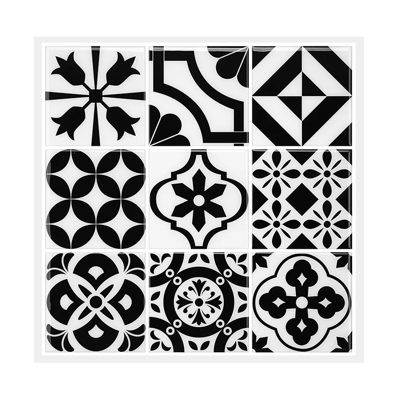 Azulejo cuadrado de mosaico resistente al agua para salpicaduras de cocina Gris Clearhalo
