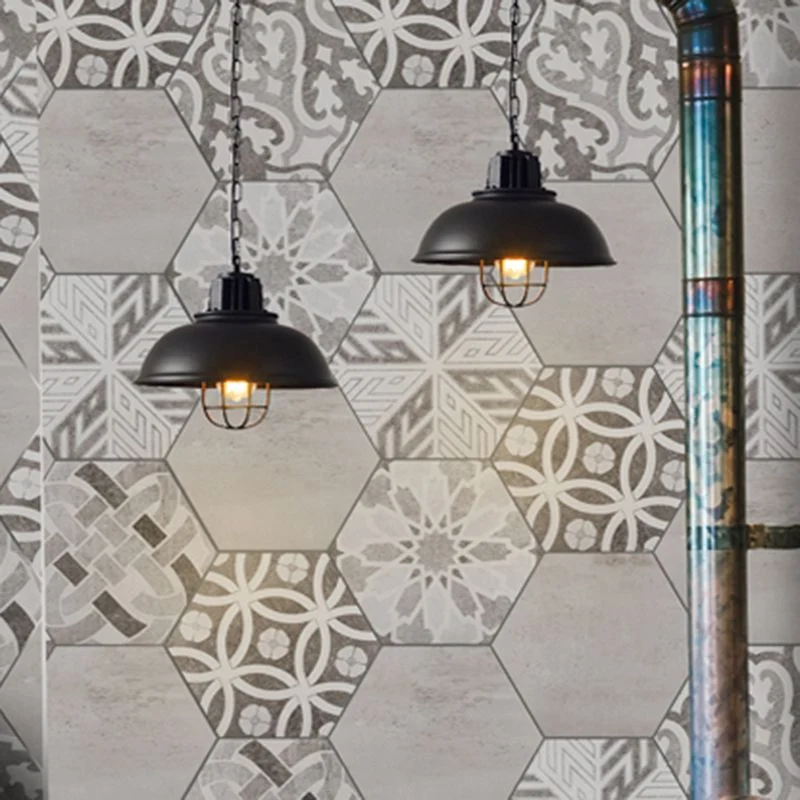 Azulejo interior de estilo moderno para sala de estar hexagonal, azulejo de pared pulido español Traje Clearhalo
