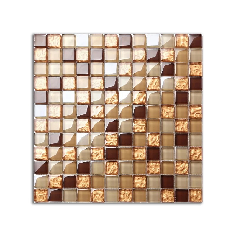 Azulejo de mosaico de forma cuadrada contemporánea para pisos y paredes de vidrio Clearhalo