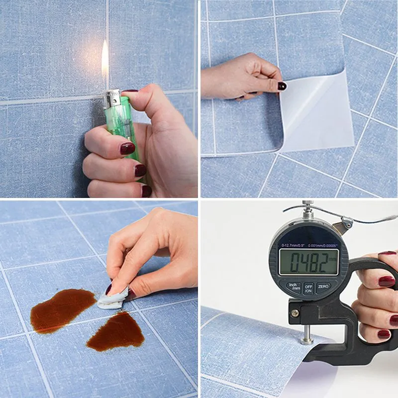 Azulejo de mosaico impermeable moderno, azulejo protector contra salpicaduras suave y pegado para cocina Gris Clearhalo