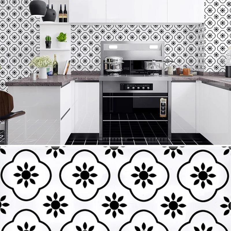 Azulejo de mosaico moderno con estampado arabesco, azulejo protector contra salpicaduras para cocina Marfil Clearhalo