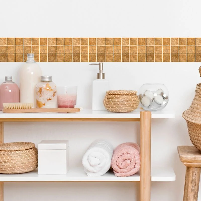 Azulejo de mosaico de PVC resistente al agua, protector contra salpicaduras para cocina y baño Amarillo Clearhalo