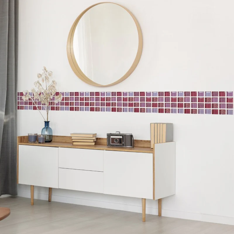 Azulejo de mosaico de PVC resistente al agua, protector contra salpicaduras para cocina y baño Amarillo Clearhalo