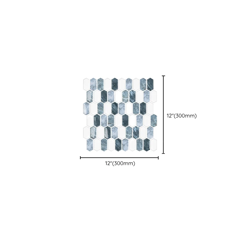 Azulejo para salpicaduras Polygon Peel and Stick PVC 12" X 12" Azulejo para cocina Clearhalo