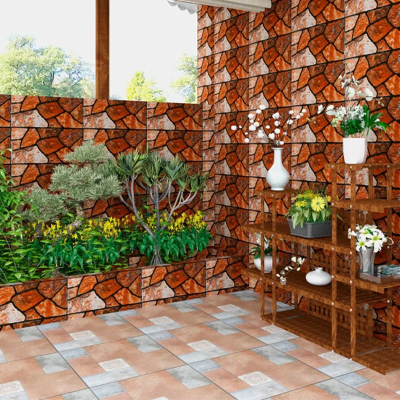 Azulejo de pared al aire libre Rectángulo Azulejo de pared de piedra apilada con borde recto Amarillo Clearhalo