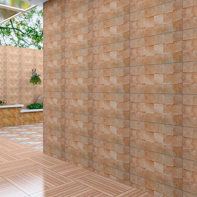 Azulejo de pared de cerámica rectangular con borde recto, azulejo de pared para piso al aire libre Amarillo Clearhalo