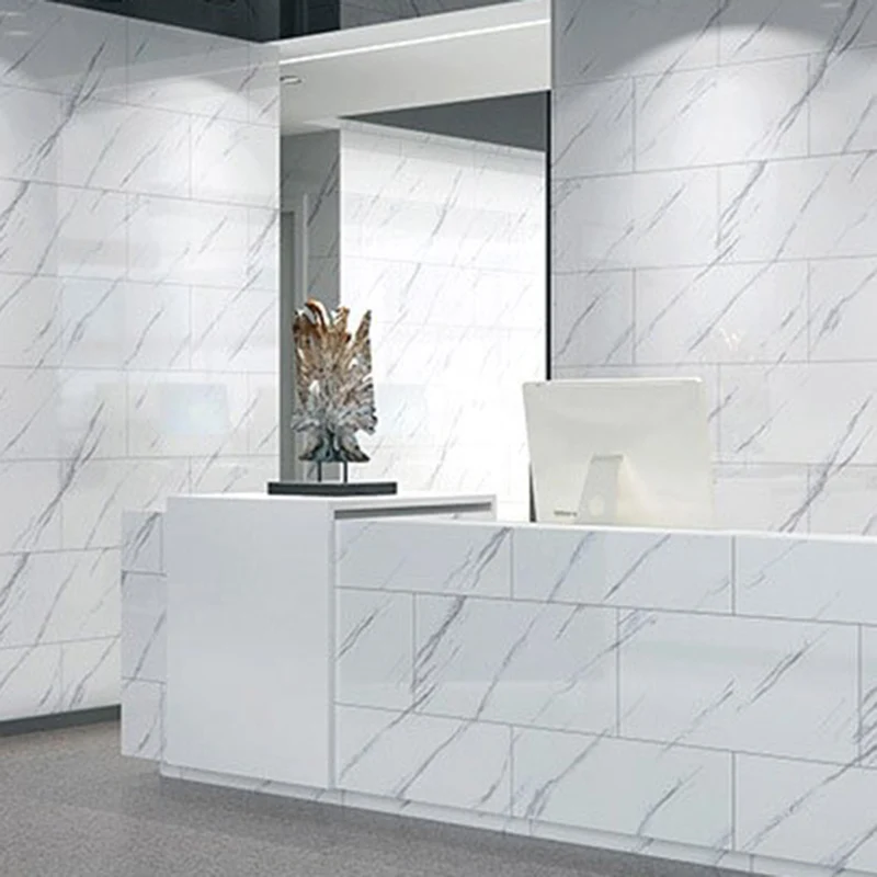 Azulejo de pared contra salpicaduras de PVC para despegar y pegar Azulejo de campo rectangular para despegar y pegar Blanc...