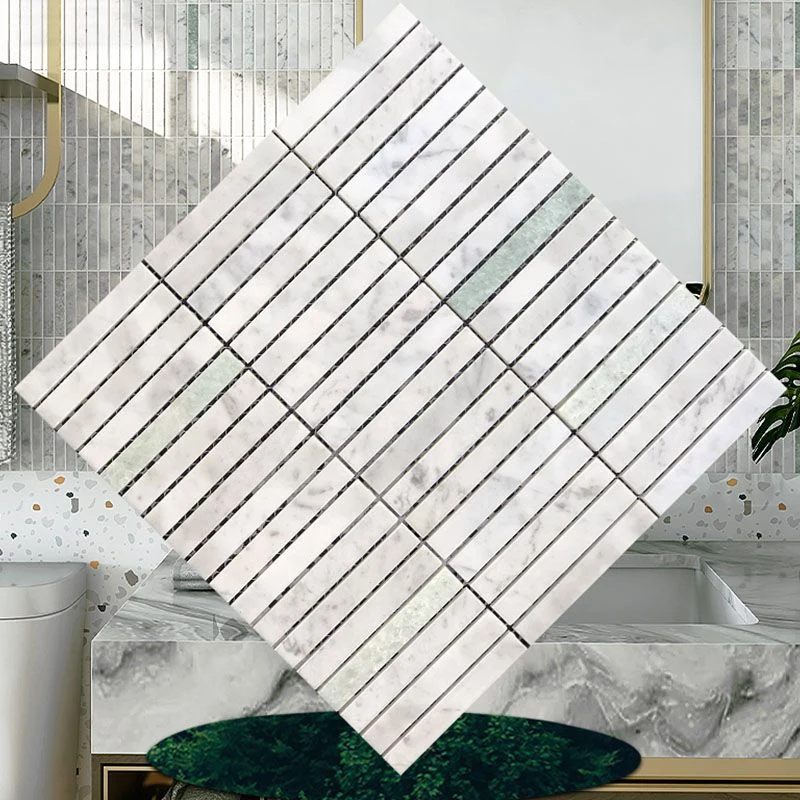 Azulejo de pared cuadrado Azulejo de pared de metro de borde recto con resistente rayones Blanco Clearhalo