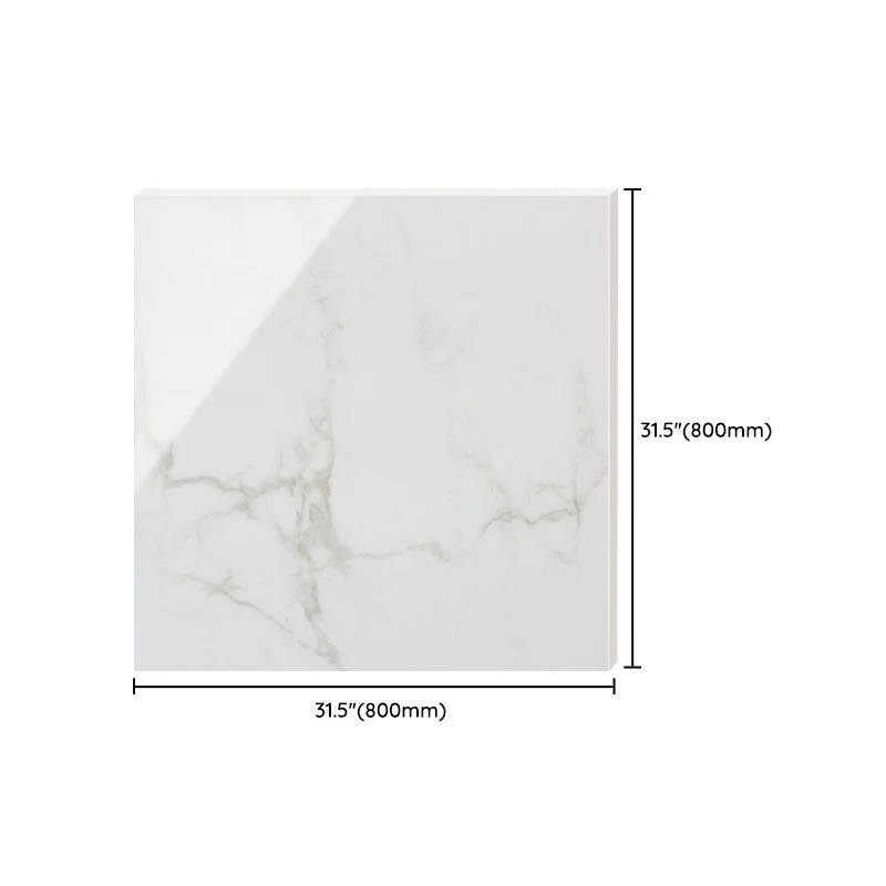 Azulejo de pared cuadrado con dibujos de mármol blanco, mosaico de porcelana pulida popular Clearhalo
