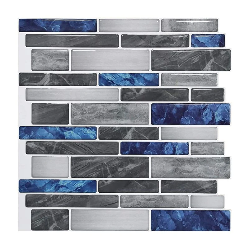 Azulejo de pared despegable y pegado Rectángulo resistente al agua Azulejo de metro despegable y pegado de PVC Gris Clearhalo
