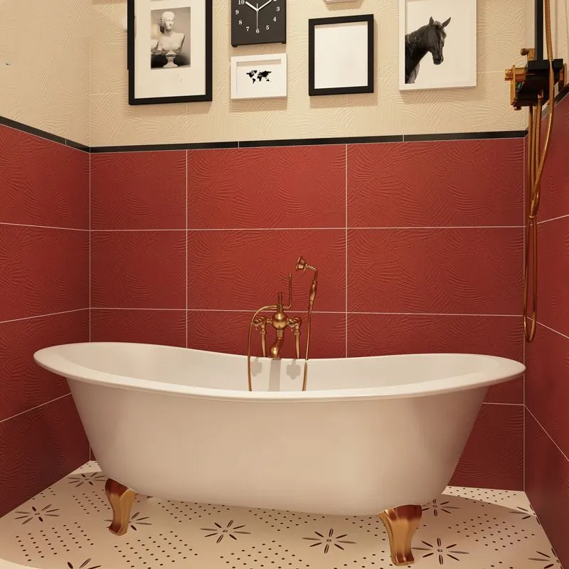 Azulejo de pared de estilo moderno Azulejo de pared con efecto de textura rectangular de borde recto Amarillo Clearhalo