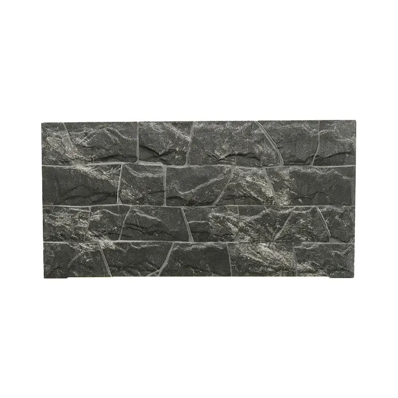 Azulejo de pared de estilo moderno, azulejo de pared impermeable de borde recto de piedra apilada Gris Clearhalo