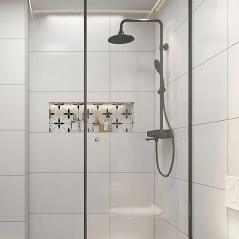 Azulejo de pared de estilo moderno Color puro Rectángulo de borde recto Azulejo de pared impermeable Blanco Clearhalo
