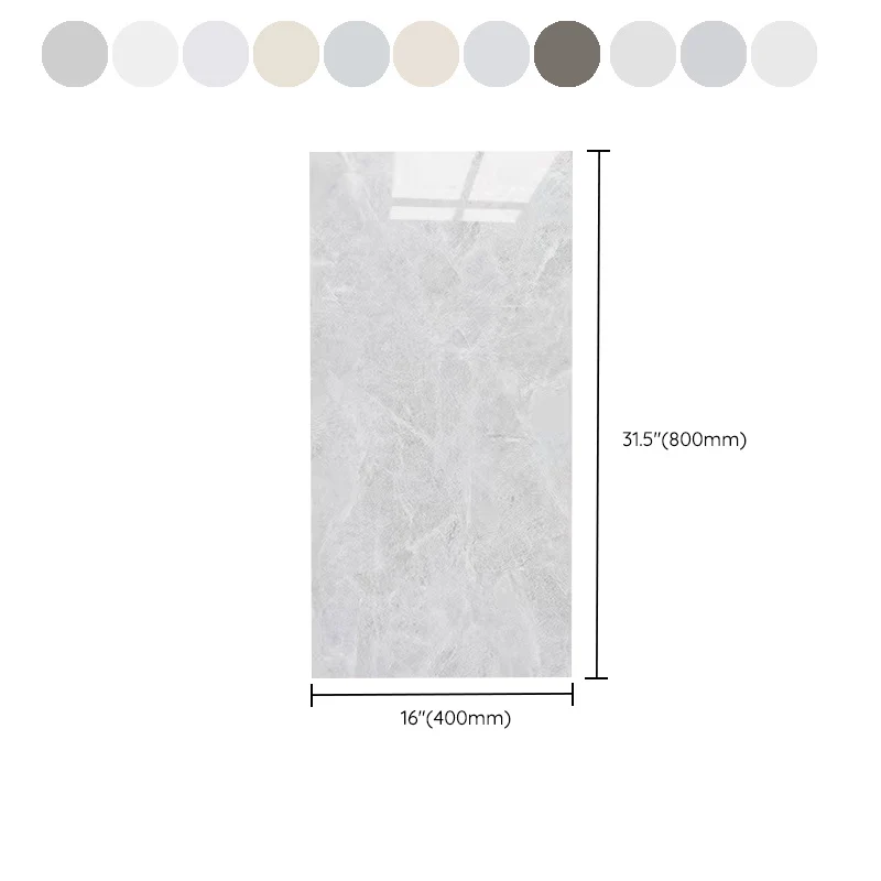 Azulejo de pared para piso de baño, azulejo de pared interior rectangular con estampado de mármol Blanco Clearhalo