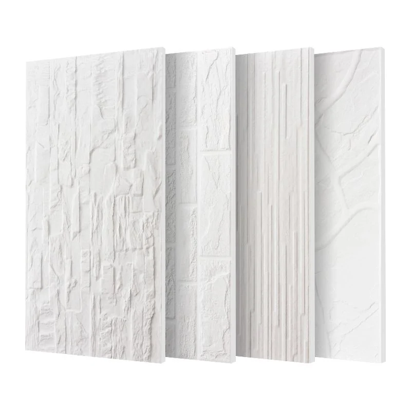 Azulejo de pared rectangular, diseño de textura de borde recto, azulejo de pared impermeable Gris Clearhalo