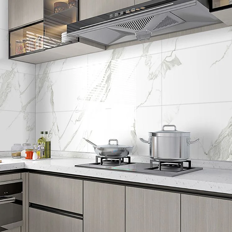 Azulejo de pared de un solo azulejo, azulejo de pared moderno de pelado y pegado con resistente al agua Blanco Clearhalo