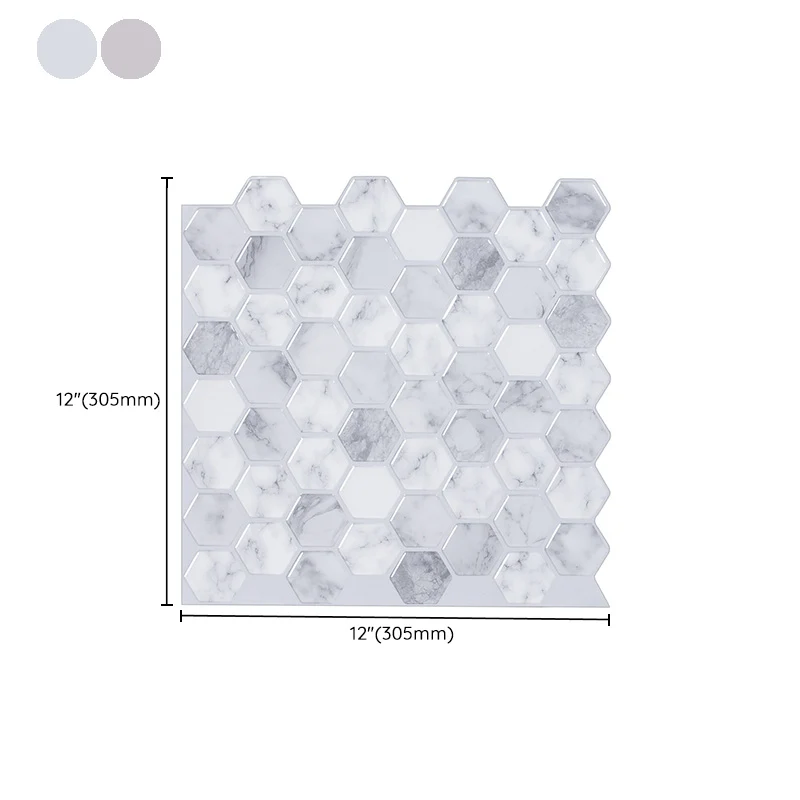 Azulejo de pelar y pegar, azulejo de plástico Hexagonal resistente al agua para pelar y pegar, para ducha Marron Clearhalo