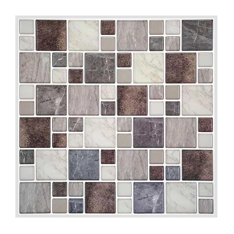 Azulejo de piso de pared, papel tapiz de pasta, papel tapiz con patrón de cuadros florales, azulejo Gris Clearhalo