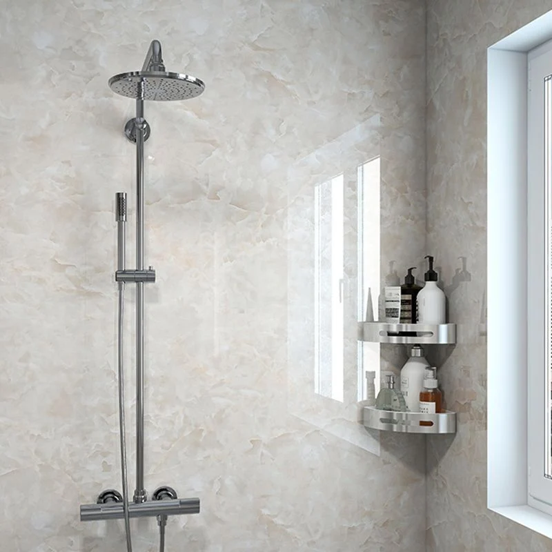 Azulejo protector contra salpicaduras de pelar y pegar de un solo azulejo moderno e impermeable para baño Blanco Clearhalo