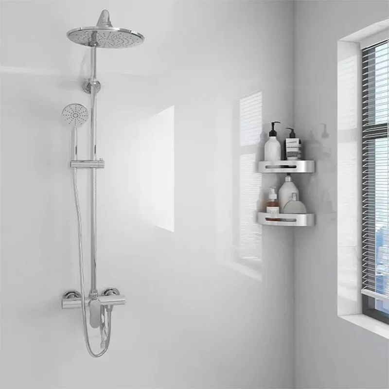 Azulejo protector contra salpicaduras de pelar y pegar resistente al agua de un solo azulejo moderno para baño Gris Clearhalo