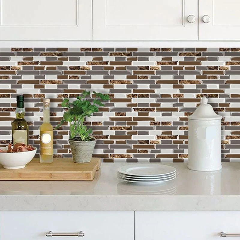 Azulejo de PVC para pelar y pegar, rectangular, resistente las manchas, para cocina Azul Clearhalo