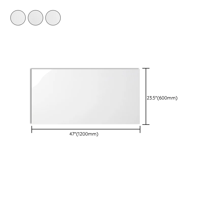 Azulejo rectangular de cerámica de color puro mate para sala de estar Blanco Clearhalo