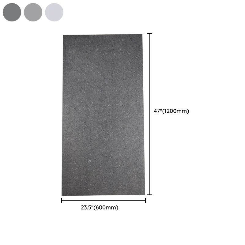 Azulejo rectangular moderno de porcelana esmerilado liso para piso y pared Gris Clearhalo