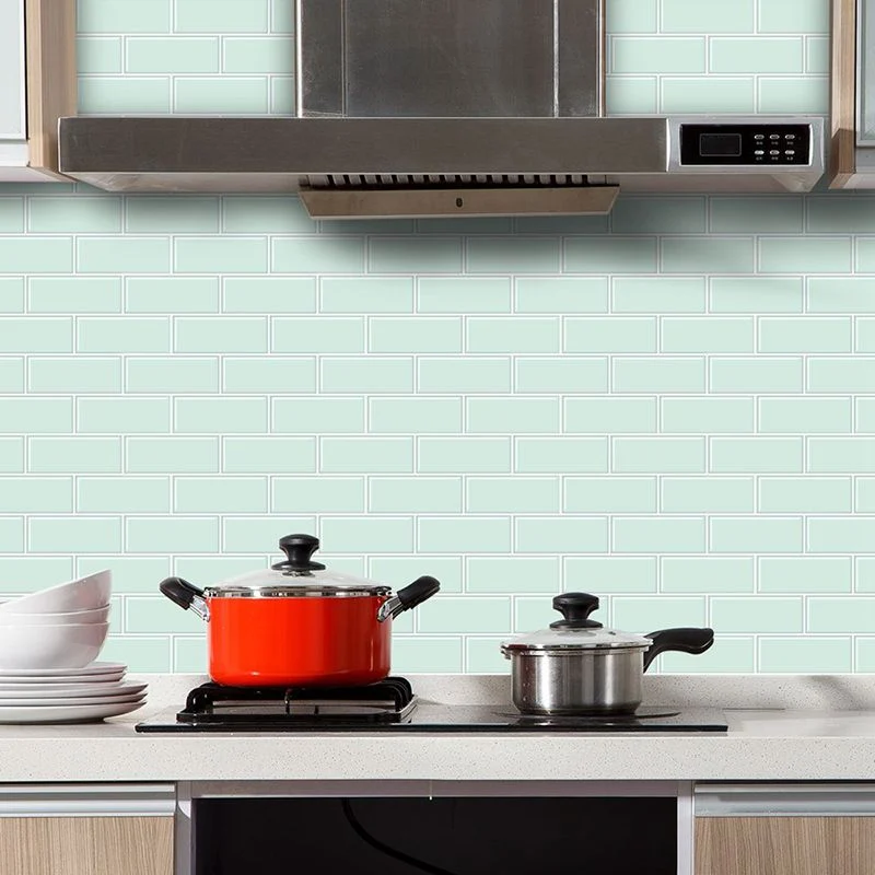 Azulejo rectangular para pelar y pegar, color liso, impermeable, plástico, para pelar y pegar, para cocina Gris Clearhalo