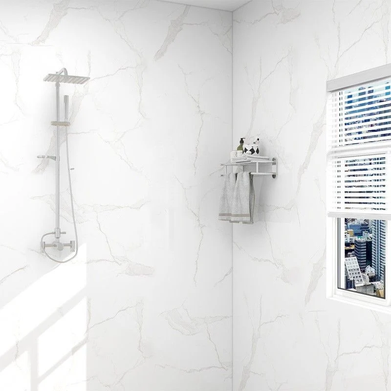 Azulejo rectangular de PVC para campo, azulejo despegable y pegado de 19,7" para ducha Crema Clearhalo