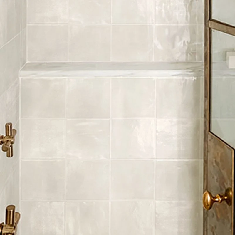 Azulejo singular cuadrado blanco Azulejo de pared y piso esmaltado moderno Clearhalo