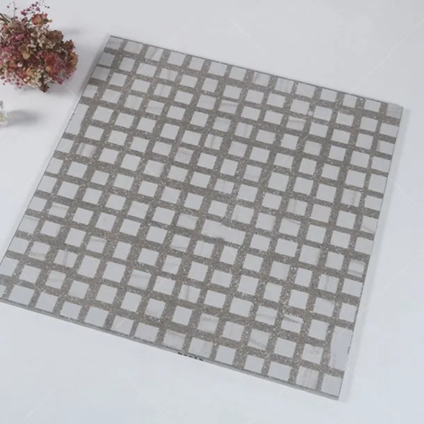 Azulejo singular cuadrado de material mixto en gris de 24" x 24" para piso interior Gris Clearhalo