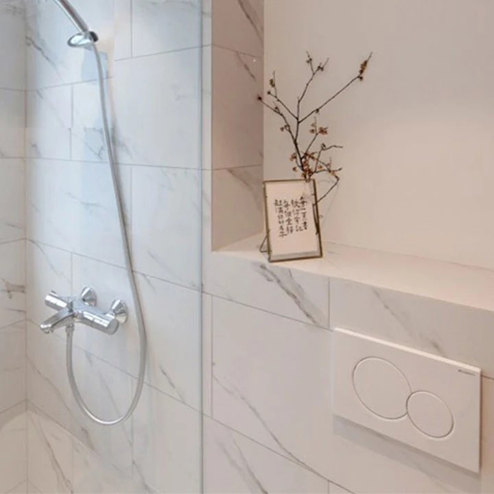 Azulejo singular rectangular blanco, mosaico de mármol mate para decoración del hogar Blanco Clearhalo