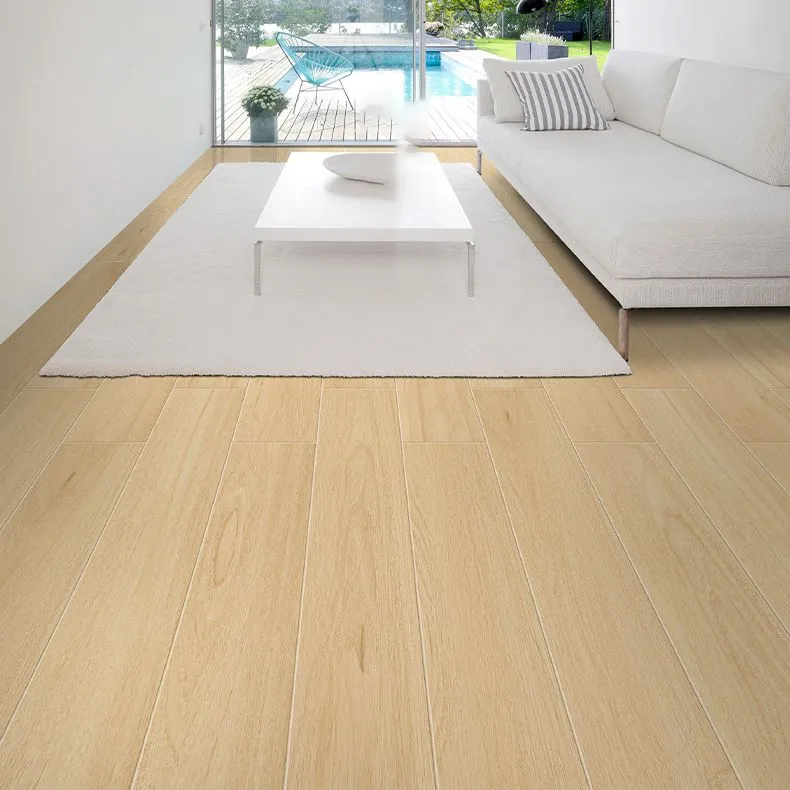 Azulejo singular rectangular con estampado de grano de madera de color marrón claro para salón Marron Clearhalo