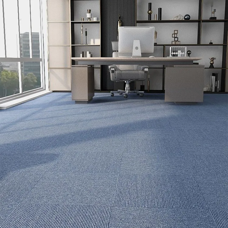 Azulejos de alfombra de bucle de nivel moderno Azulejos y alfombras antideslizantes de color sólido Azul Clearhalo