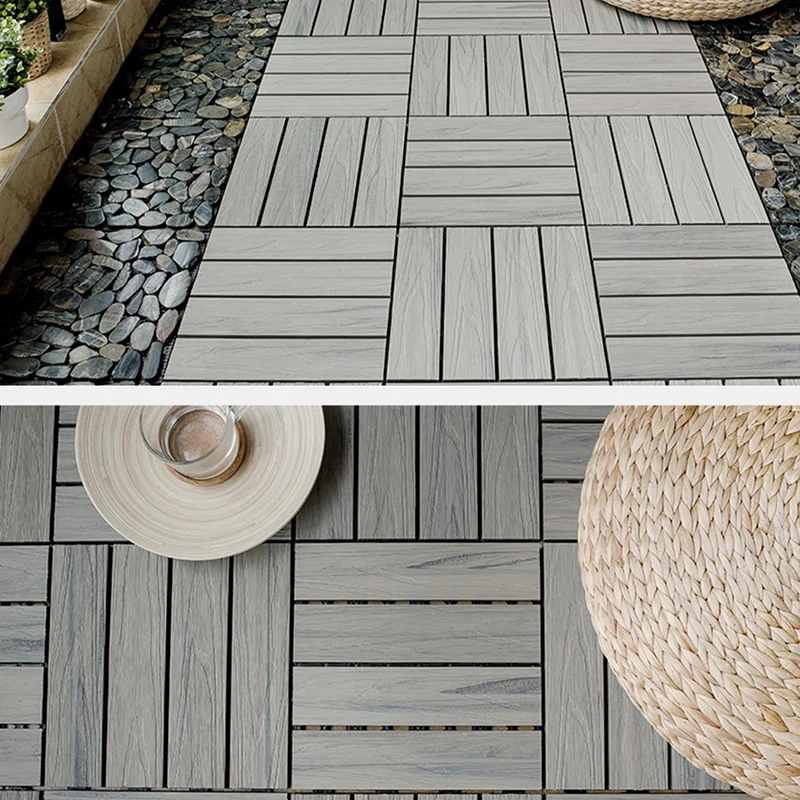 Azulejos cuadrados para terrazas Tablón de cubierta con patrón de rayas entrelazadas Clearhalo