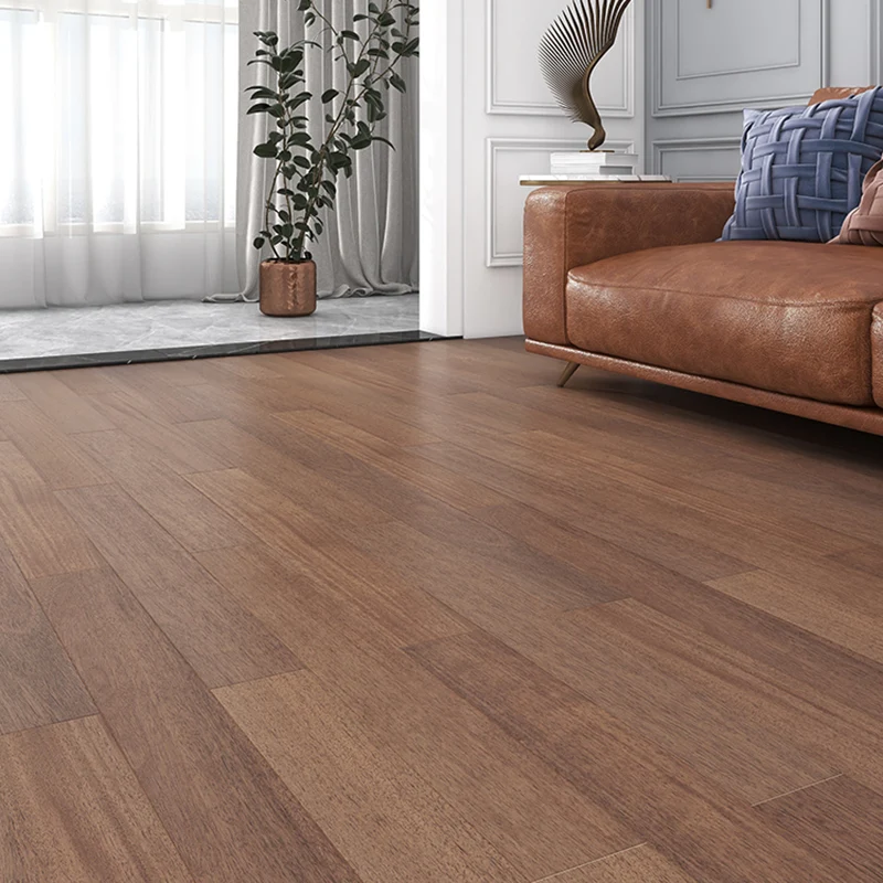 Azulejos de cubierta de madera dura modernos de nogal con pieza de moldura lateral de madera maciza Clearhalo