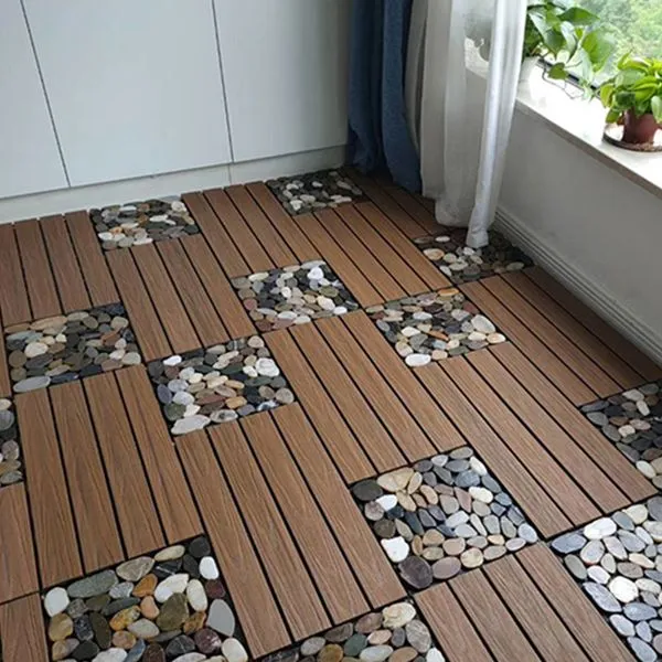 Azulejos de madera rectangulares impermeables al aire libre del Decking del tablero de piso moderno Clearhalo