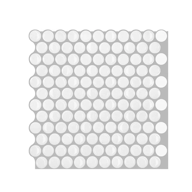Azulejos modernos para despegar y pegar PVC Penny Round Peel and Stick Backsplash Tile Blanco Clearhalo