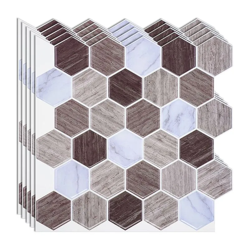 Azulejos de mosaico Peel & Stick Plástico resistente las manchas Azulejos de plástico Peel & Stick, paquete de 180 Azul Cl...