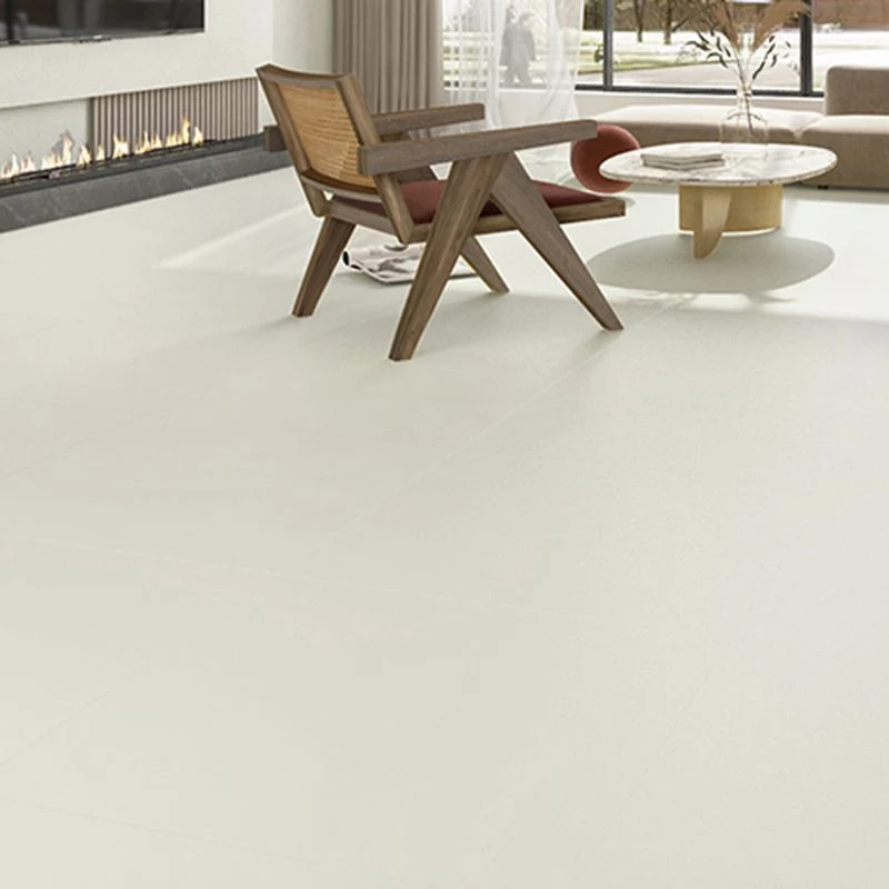 Baldosa de borde recto mate de cemento singular rectangular de tono beige Blanco Clearhalo