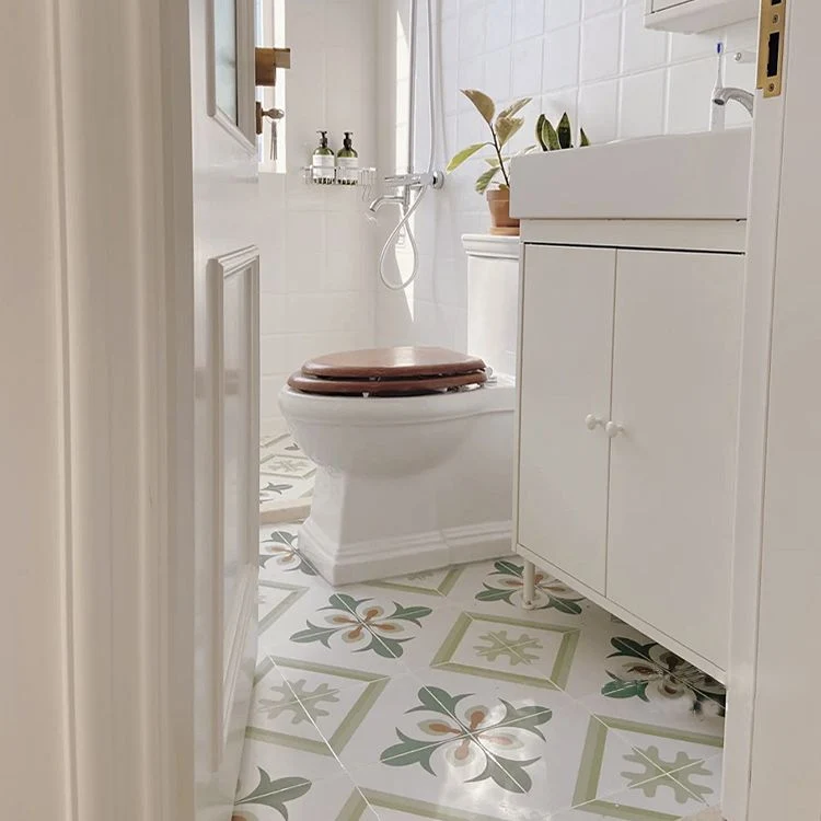 Baldosa de cerámica de mosaico singular estampada con forma cuadrada Beige Clearhalo