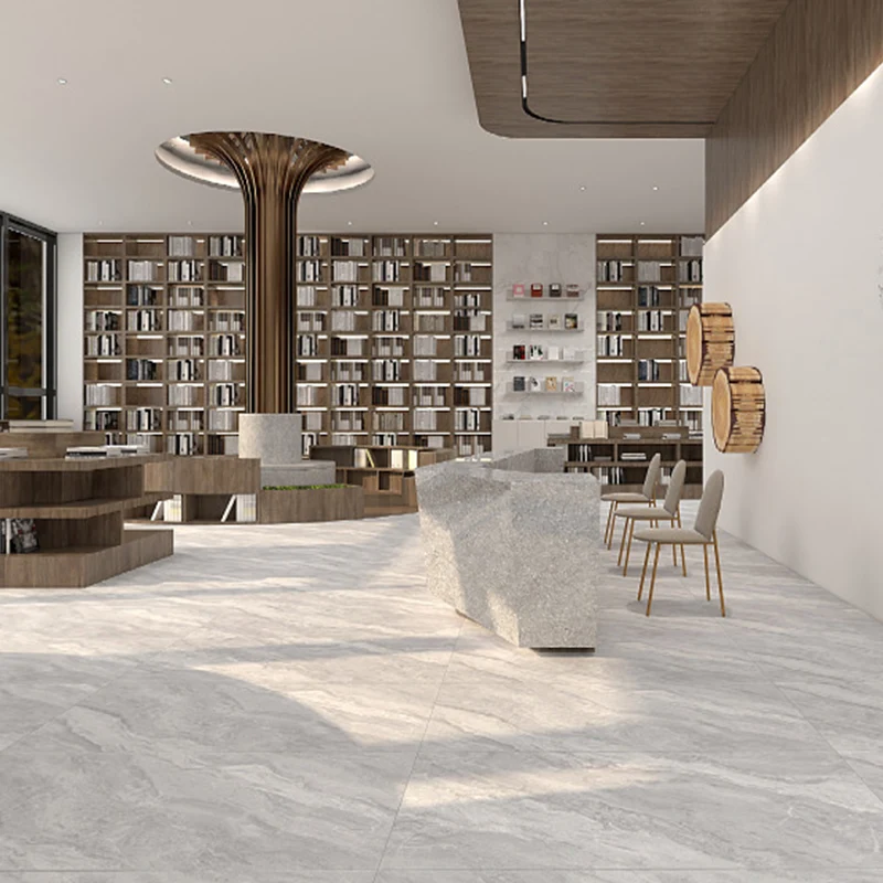 Baldosa de cerámica rectangular pulida para pisos y paredes de sala de estar Gris Clearhalo