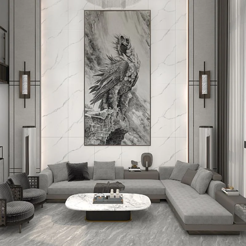 Baldosa de cerámica rectangular pulida para pisos y paredes de sala de estar Gris Clearhalo
