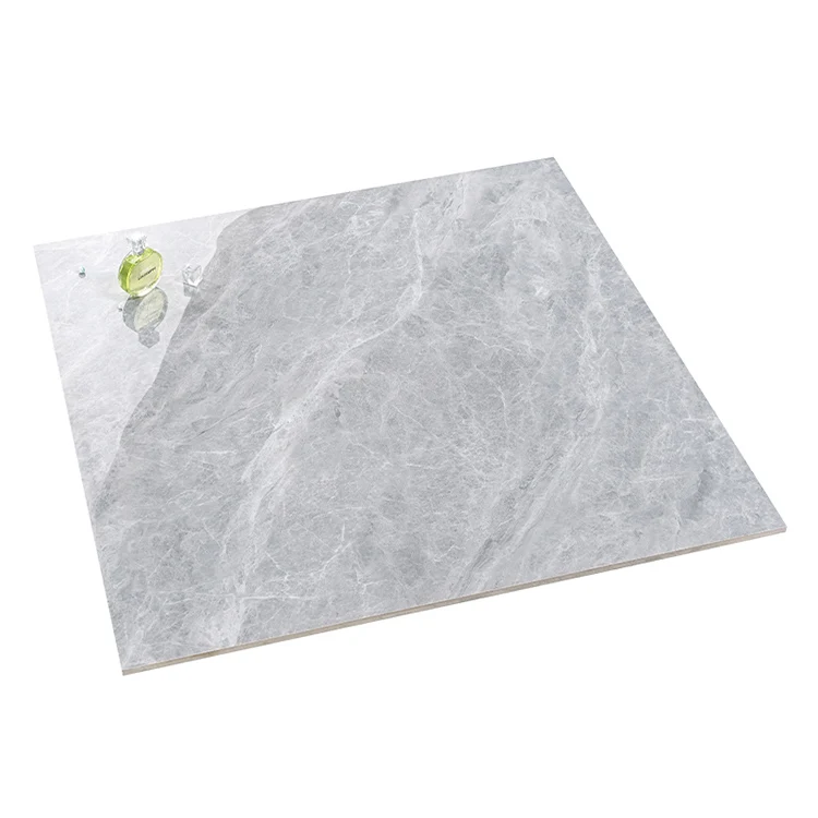 Baldosa cuadrada con borde recto, teja veteada resistente al agua pulida Gris Clearhalo
