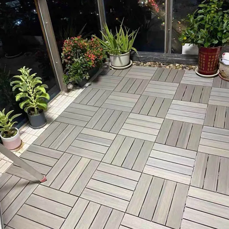 Baldosa de cubierta clásica, baldosas de madera entrelazadas para suelos de suelos de exterior Clearhalo