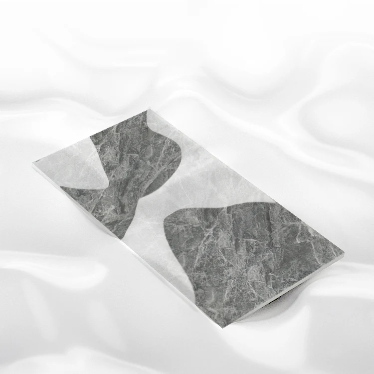 Baldosa de estilo moderno con borde recto, baldosa de aspecto de piedra rectangular Gris Clearhalo