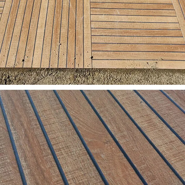 Baldosa de estilo moderno con borde recto y efecto madera rectangular Marron Clearhalo