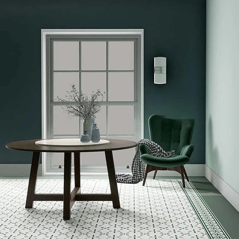 Baldosa de estilo moderno con estampado marroquí, baldosa impermeable cuadrada con borde recto Verde Clearhalo