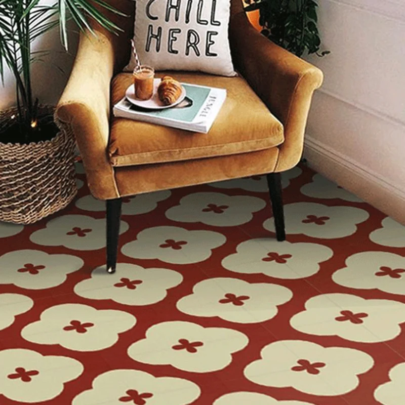 Baldosa de estilo moderno resistente los arañazos con patrón geométrico, baldosa de borde recto Blanco Clearhalo